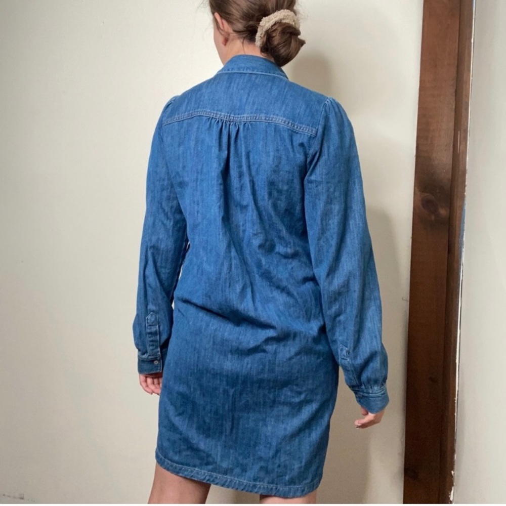 Zara Snap Button Denim Dress - Picture 3 of 12